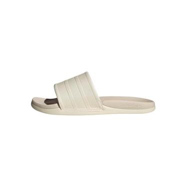 Imagem de adidas Sandália Adilette Comfort 2.0 unissex para adultos, Branco fora/branco giz/branco giz, 9 Women/8 Men