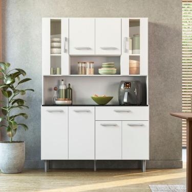 Imagem de Kit Armário Cozinha Gabi 8 Portas Branco Poliman