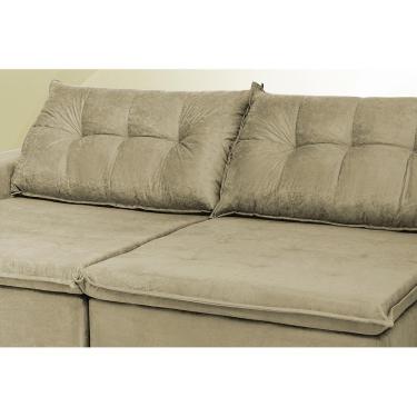 Imagem de Sofá Austrália 2,72 Mts Retrátil, Reclinável Com Molas E Pillow No Assento Tecido Suede Castor