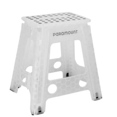Imagem de Banqueta Dobrável Desmontável Grande Antiderrapante Branco Paramount, 