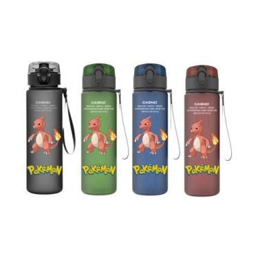 Imagem de Garrafa De Água Plástica De 560ML Do Pokémon Pikachu, Squirtle E Bulba