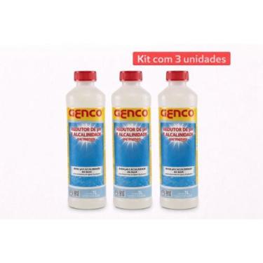 Imagem de Kit 3 Redutor pH menos Genco 1L
