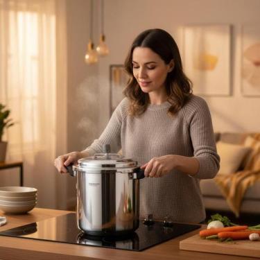 Imagem de Panela de Pressão Fechamento Externo 24 Litros Alumínio Antiaderente T