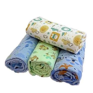 Imagem de Manta Bebê Algodão Avulsa 70X90Cm Confortável Masculino ul - Minasrey