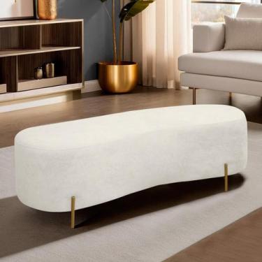 Imagem de Puff Decorativo Banqueta Orgânico Feijão 138cm Bouclê Bege - SOFA STOR