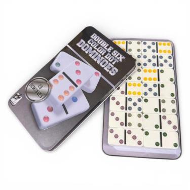 Imagem de Domino Profissional Jogo Dominó Osso Estojo Em Lata 28 Peças - Haba