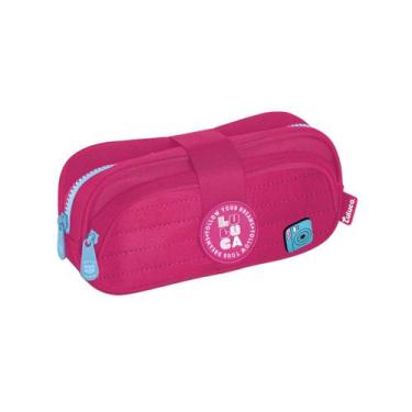 Imagem de Estojo Duplo Escolar Luluca Infantil Juvenil Rosa Matelassê - UP4YOU