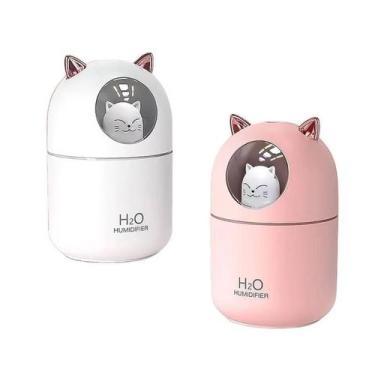 Imagem de Umidificador Aromatizador Difusor Infantil Gatinho 300Ml Rgb - Utimix