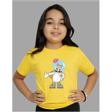 Imagem de Camiseta Infantil Sandy Bochechas Camisa Bob Esponja, Amarelo, 10