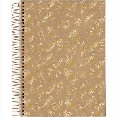 Imagem de Caderno Jandaia universitário kraft gold espiral 160 folhas -