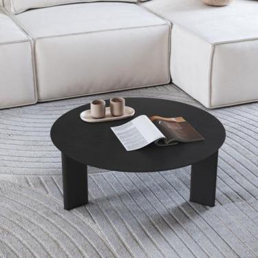 Imagem de Mesa de Centro Orgânica 80cm Chanfrada Pé Madeira Móvel na Caixa - Mve