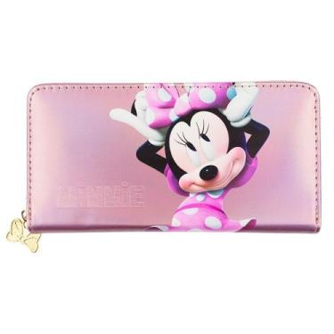Imagem de Carteira Retangular Rosa Minnie 10x20cm Disney