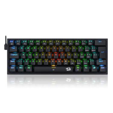 Imagem de Teclado Mecânico Gamer Redragon Fizz RGB - ABNT2 - Iluminação RGB - Switch Azul - Preto - K617-RGB-B