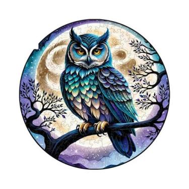 Imagem de Quebra-Cabeça De Animais De Madeira: Gato Branco, Cavalo, Coruja - Bri