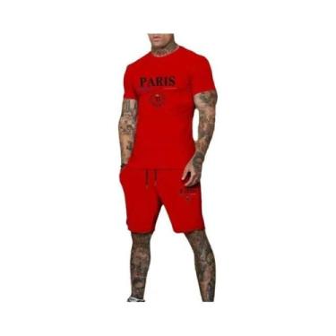 Imagem de Conjunto De Moda Masculina De Verão, Camiseta De Manga Curta E Calças 