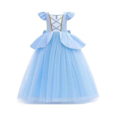 Imagem de Fantasia De Cinderela Com Lantejoulas Para Meninas Com Coroa E Luvas, 