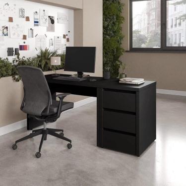 Imagem de Escrivaninha Mesa Escritório com Gaveteiro Ficus 170cm CabeCasa MadeiraOriginals Preto...