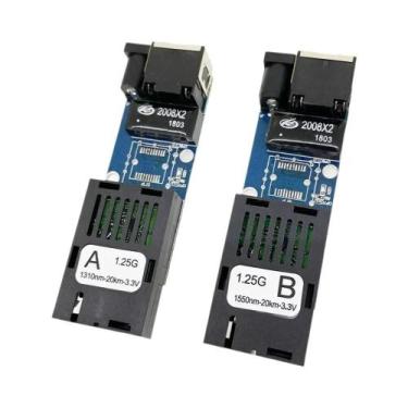 Imagem de Mini Conversor De Mídia Óptica Gigabit 1000Mbps SC Para RJ45 Ethernet 