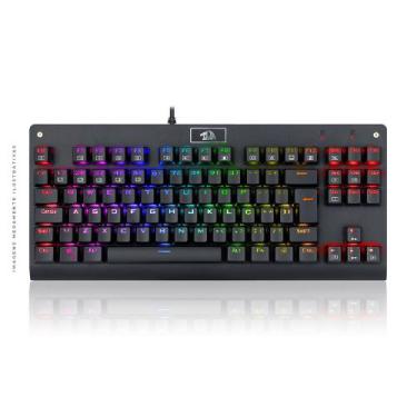 Imagem de Teclado Mecânico Gamer Redragon Dark Avenger, RGB, USB, Switch Blue, A
