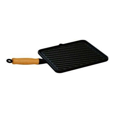 Imagem de Bifeteira Chapa Quadrada Estriada 16194LB Ferro Fundido Distribuicao Uniforme 26x26cm para Fogao Libaneza