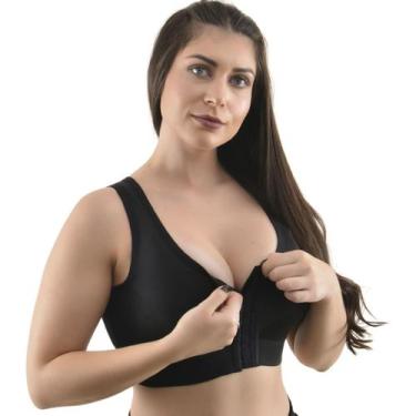 Imagem de Top Anatômico Fecho Frontal Modelo Regata Santa Passion, 42, Preto