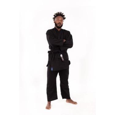 Imagem de Kimono Combate Bjj Iniciante Adulto Preto Com Faixa Branca Torah, Pret
