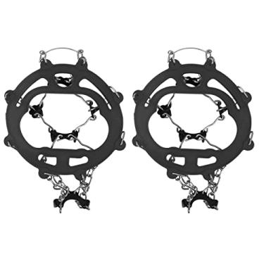 Imagem de Crampon para sapatos, apertos antiderrapantes para neve, resistentes ao desgaste, macios e insípidos com bolsa de armazenamento para clima com neve de gelo(Preto)