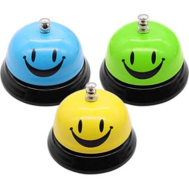 Imagem de Sino de chamada, estrutura antiferrugem, sino de mesa, sino de serviço de bar, adequado para hotéis, escolas, restaurantes, áreas de recepção, hospitais, armazéns (pacote com 3)