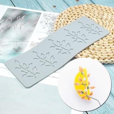 Imagem de Molde de renda de fondant de folha oca 3D, moldes de flores de várias folhas molde de renda de silicone para moldes de decoração de bolos tapete de impressão de fondant para assar cupcake de doces de chocolate (A_23x8 x 0,3 cm)