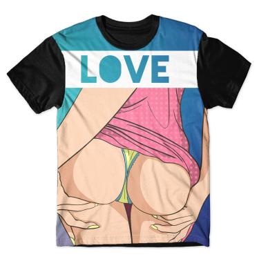 Imagem de Camiseta As Braba Masculina Love Rosa Full Print