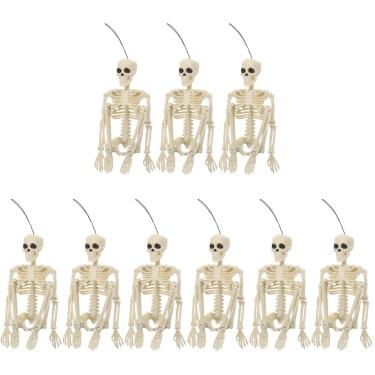 Imagem de 9 Peças Esqueleto Humano Esqueleto Enfeites De Caveira Do Dia Das Bruxas Brinquedo Esqueleto Crânio Ossos De Corpo Inteiro Falso Esqueleto Humano Plástico Fantoche Todo o Corpo