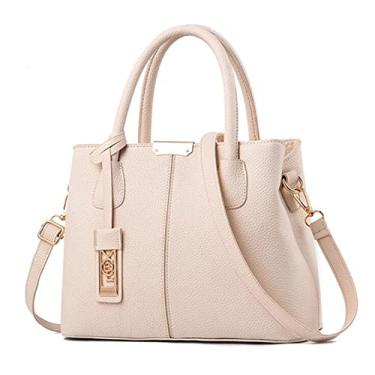 Imagem de Bolsa feminina alça superior bolsa de couro clássica bolsa transversal moda feminina elegante bolsa de ombro bolsa tote, Branco