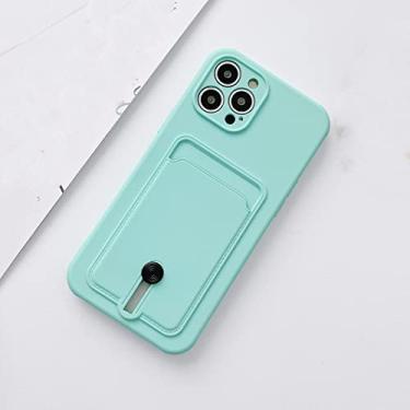 Imagem de Candy Color Wallet Card Slot Phone Case Para iPhone 12 11 Pro Max Mini 8 7 Plus Xr X Xs Max SE 2020 Capa de Silicone, Verde, Para iPhone12 Pro Max
