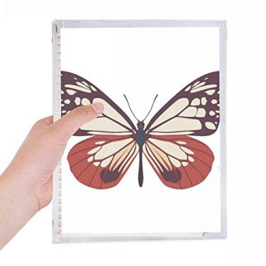 Imagem de Amostra de borboleta em caderno rosa pálido e vermelho diário de folhas soltas recarregáveis