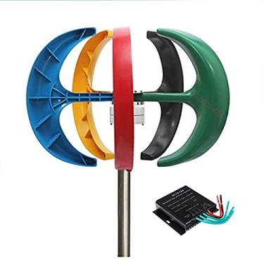 Imagem de Gerador de turbina eólica de eixo vertical,9000W 24V 48V com controlador Gerador de vento de alta eficiência 5 lâminas para navio marítimo ou uso doméstico (cor),12v