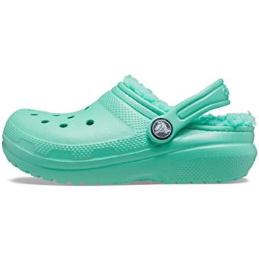 Imagem de Crocs Classic Lined Clog | Warm and Fuzzy Slippers for Kids, Pistachio, 4 US Unisex Toddler