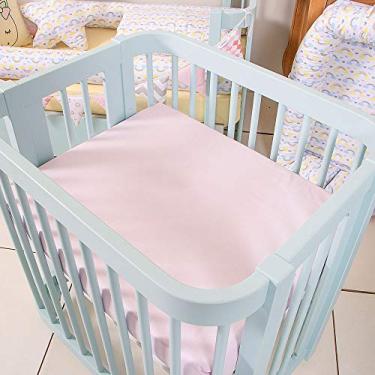 Imagem de Biramar Baby Lençol Para Mini Berço 1 Peça C/ Elástico Percal Rosa Rosa