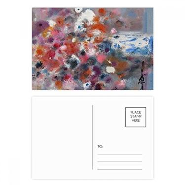 Imagem de Conjunto de cartão postal de aniversário colorido XJJ com pintura a óleo de flores