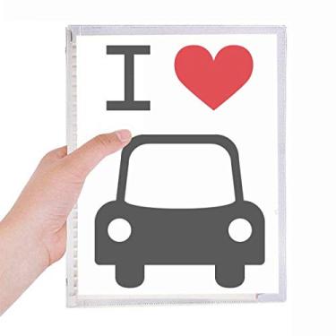 Imagem de Caderno com estampa de carro I Love Red Heart com folhas soltas e diário recarregável