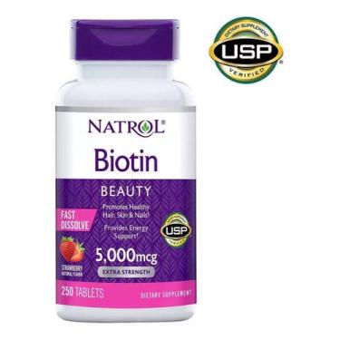 Imagem de Natrol Biotin Biotina 5000Mcg - 250 Tabletes Fast Dissolve