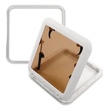 Imagem de Janela De Escotilha De Deck Quadrado,Janela De Escotilha De Barco Marinho, Janela De Vigia De Escotilha Marinha-janela De Escape Quadrada Durável Com Vidro Temperado