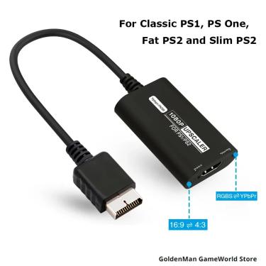Imagem de BitFunx-RGBS YPbPr Upscaler  adaptador conversor HDMI  cabo para PS1 PS clássico um PS2 gordo e PS2