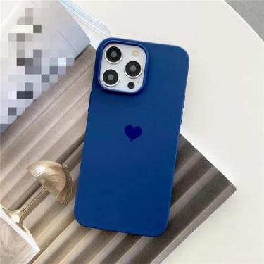 Imagem de Capa macia de silicone Love Candy Color para iPhone 14 13 12 11 Pro XS Max X XR SE 2 3 7 8 6S 6 Plus Capa traseira fosca ultrafina, azul escuro, para iPhone 7 8
