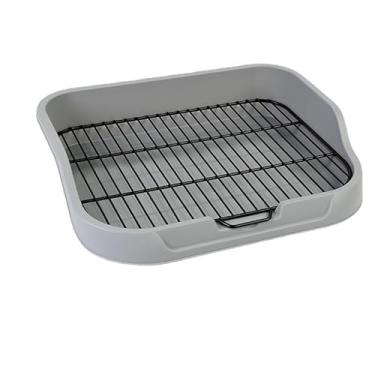 Imagem de Banheiro para cães, suporte de almofada de xixi 19,3 cm × 15,88 cm Pet Indoor Dog Training WC caixa de areia para cães bandeja de penico de plástico (cinza)