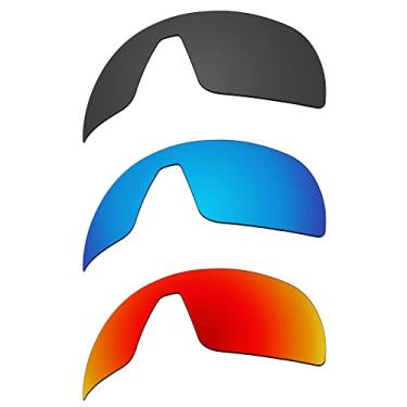 Imagem de EZReplace Lentes de reposição para óculos de sol Oakley Sutro OO9406 (lentes polarizadas) – Serve para armação Oakley Sutro (preto carbono + azul gelo + vermelho fogo)
