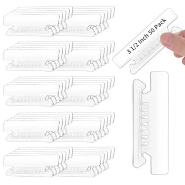 Imagem de 50 peças, abas de pasta de arquivo suspensas de 8,5 cm, abas de plástico para pendurar pastas de arquivos e inserções, abas de pasta de arquivo transparentes, abas de plástico inseríveis para