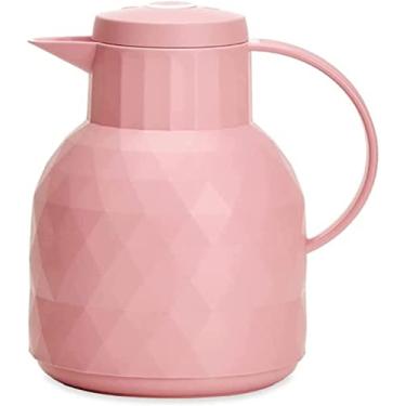 Imagem de Garrafa térmica a vácuo de vidro de parede dupla, garrafa térmica de água quente, bule de chá, café, garrafas térmicas para escritório doméstico, rosa