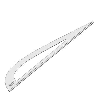 Imagem de Esquadro Numero 1 Alfaiate Régua Costura Cavas 1 ACRILICO