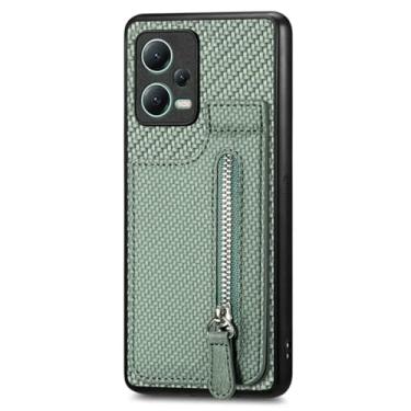 Imagem de Capa de cartões verticais com zíper para XiaoMi Note 13 Pro Plus 12 10s 10 4G 13T POCO X3 NFC X6 X5 13C Capa de suporte de bolsa, verde, para POCO X6Pro 5G