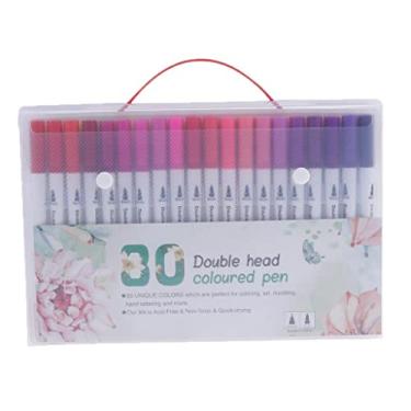 Imagem de Luzhengyang Canetas de tinta premium 80 cores, marcadores artísticos, à base de água, marcadores, escrevem em papel, cores vibrantes resistentes à água e ao sol, baixo odor, longa duração, secagem